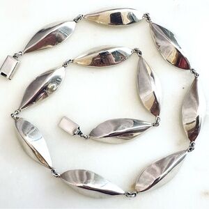 Vintage Dominique Dinouart CII Mexico Abstract Link Sterling Silver Necklace